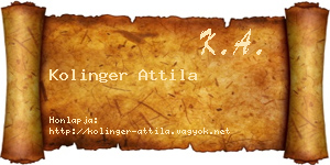 Kolinger Attila névjegykártya